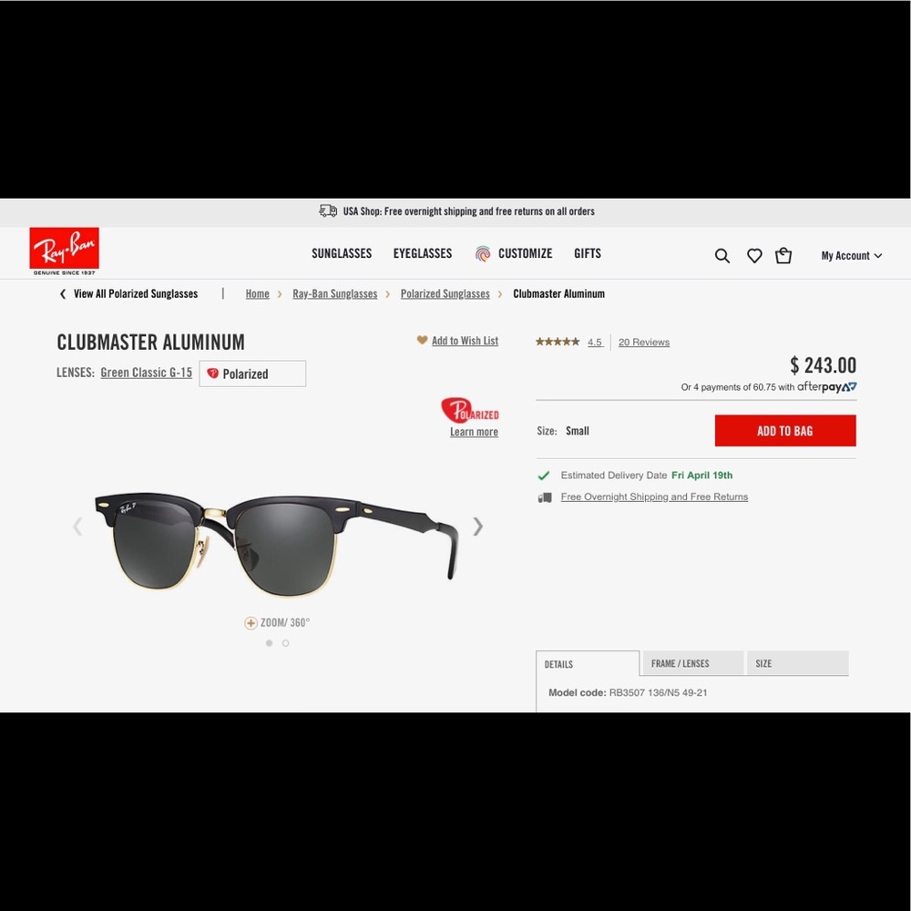 Ray Ban Clubmaster Aluminum